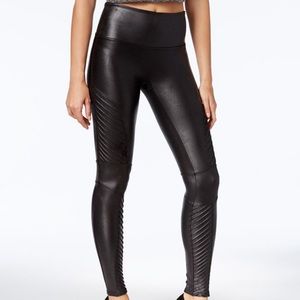 Spanx Faux-leather Moto Tummy Control Leggings - Petite